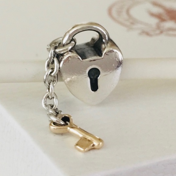 Pandora Jewelry - Auth. Retired Pandora “Key to My Heart” Two Tone 14kt & 925 Charm